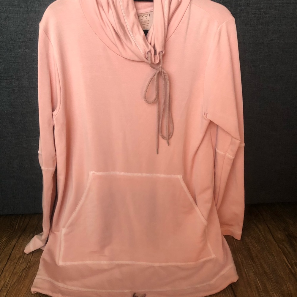 NWOT DYI pink cowl neck pullover